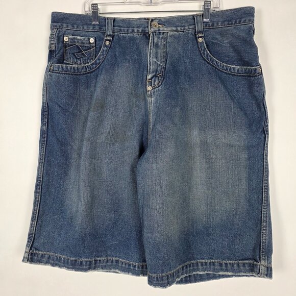 Vintage Y2K JNCO Carson Baggy Relaxed Mens Size 40 Blue Denim Shorts - Picture 1 of 9